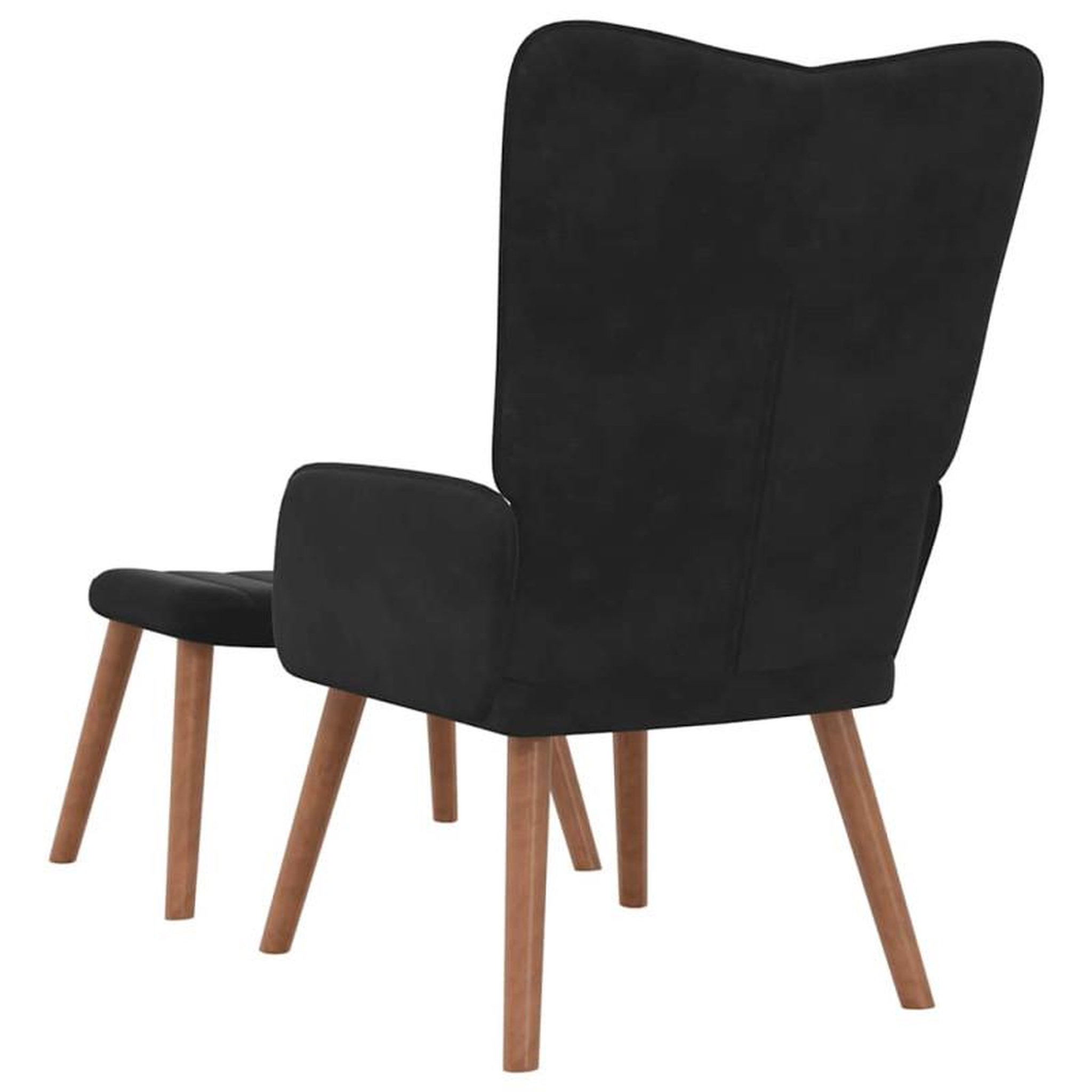 Voir la diapositive 5 : VIDAXL Chaise de relaxation avec repose pied Noir Velours