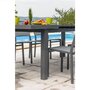JARDILINE Table de jardin 90x160 / 210 cm en aluminium gris IBIZA