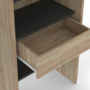 Voir la diapositive 5 : ID MARKET Dressing extensible MARTY 120/170 x 50 x 180 cm hêtre avec étagères + double penderie + rideau noir