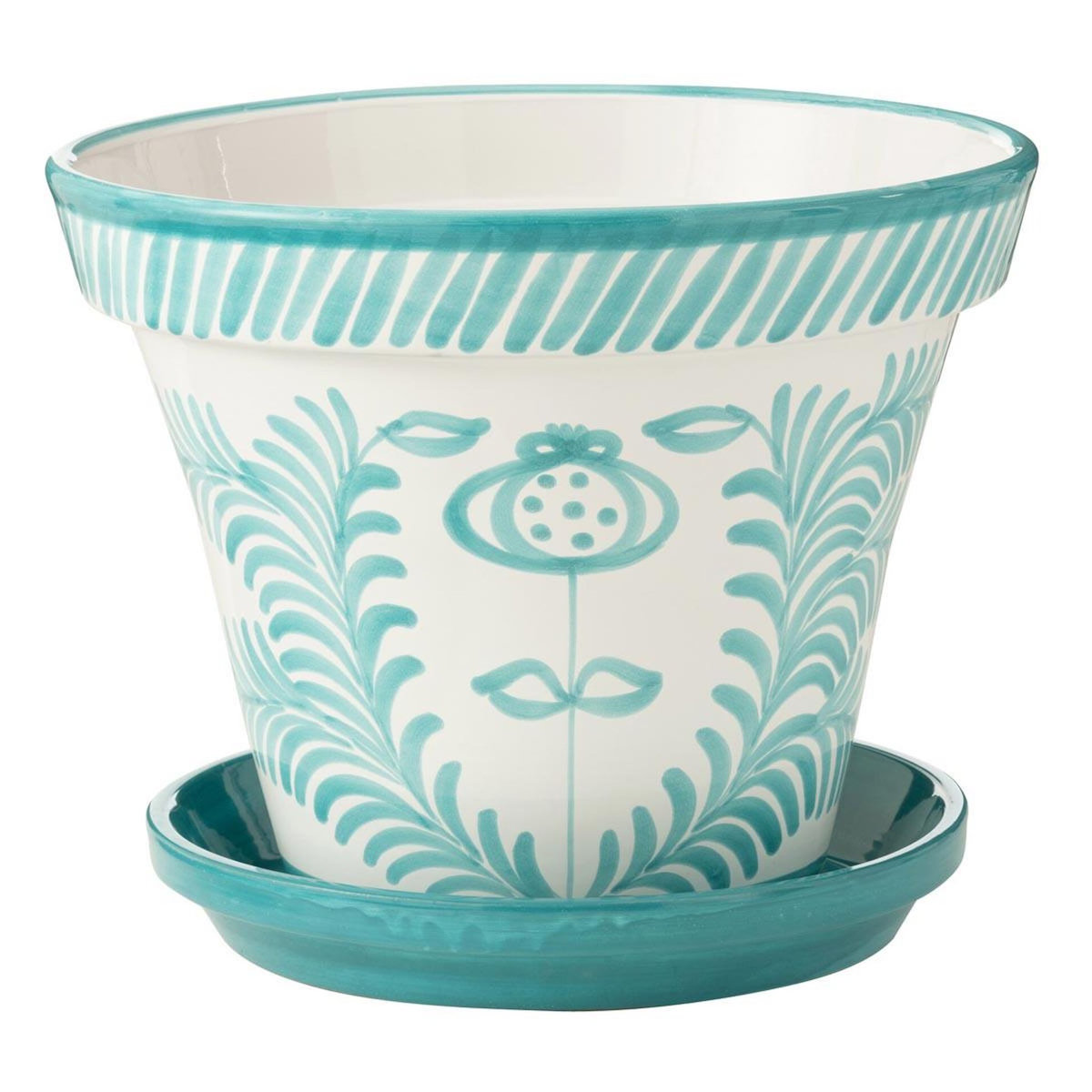 Paris Prix Pot Avec Soucoupe en Céramique  Granada  50cm Bleu Aqua