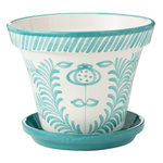 Paris Prix Pot Avec Soucoupe en Céramique  Granada  50cm Bleu Aqua