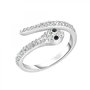 Voir la diapositive 1 : SC CRYSTAL Bague serpent ajustable par SC Crystal ornée de deux véritables diamants noirs