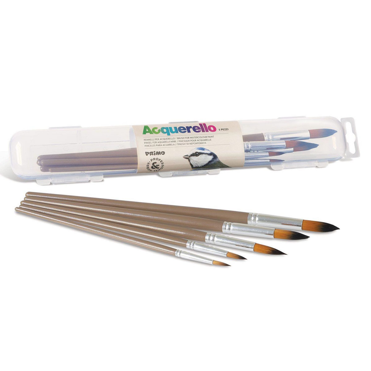 PRIMO 5 pinceaux aquarelle pointe ronde