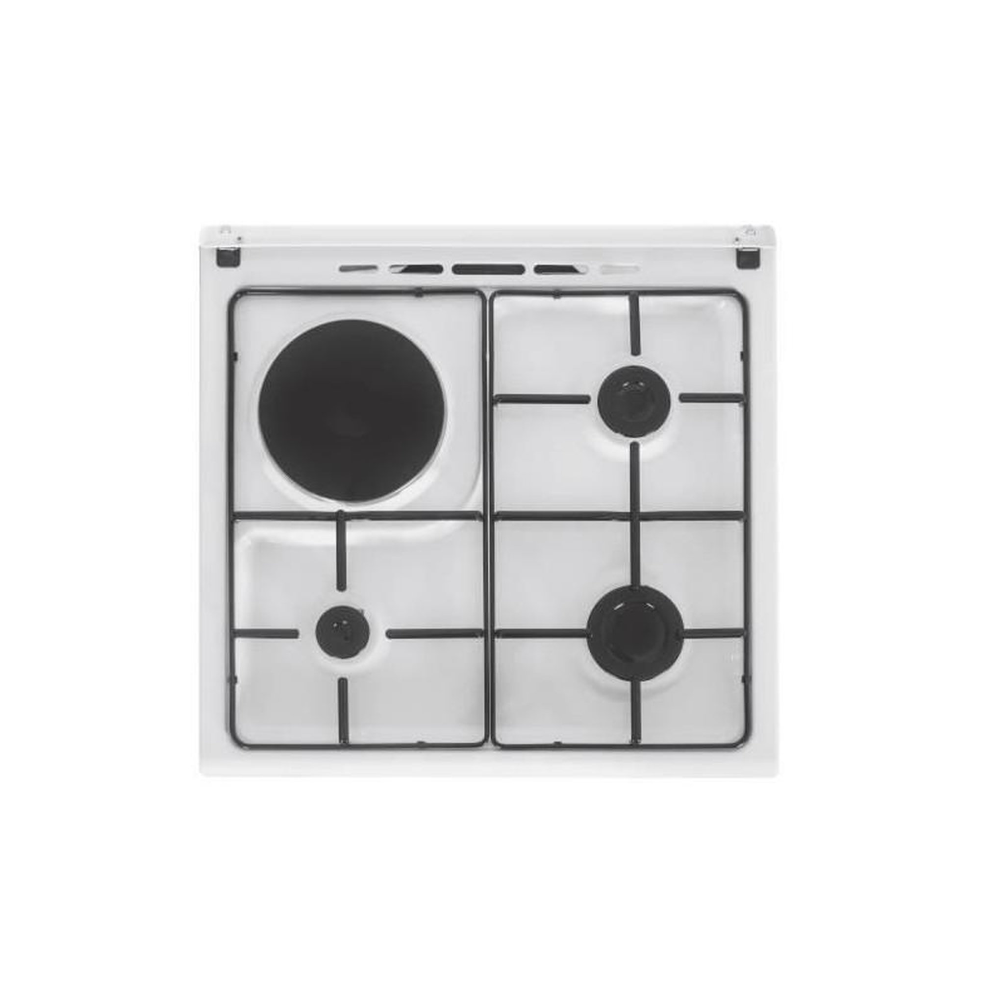 Voir la diapositive 6 : CONTINENTAL EDISON Cuisinière mixte – 3 feux gaz + 1 électrique – Blanc – Continental Edison CECM60FCW