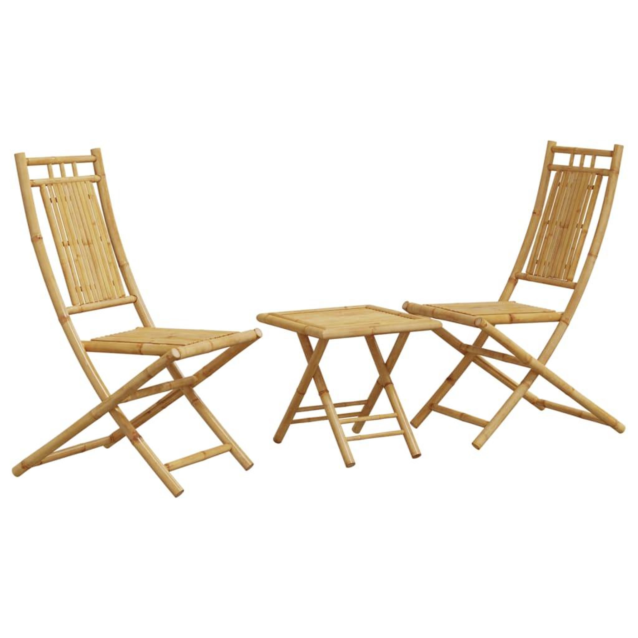 Voir la diapositive 2 : VIDAXL Ensemble de bistro 3 pcs bambou