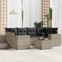 Voir la diapositive 1 : VIDAXL Salon de jardin avec coussins 7 pcs gris clair resine tressee