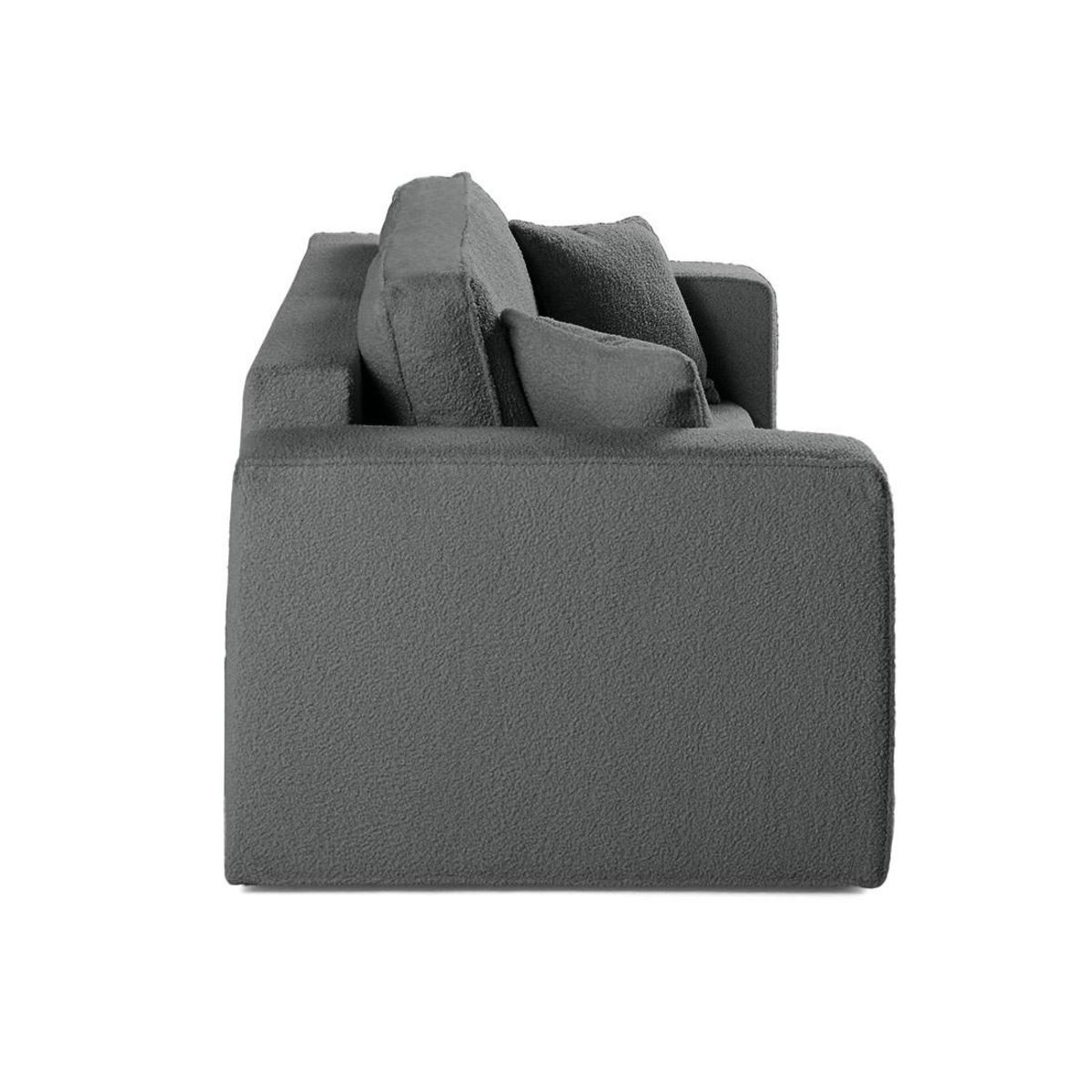 BEST MOBILIER Topaze - canapé droit 2 places - en tissu bouclette