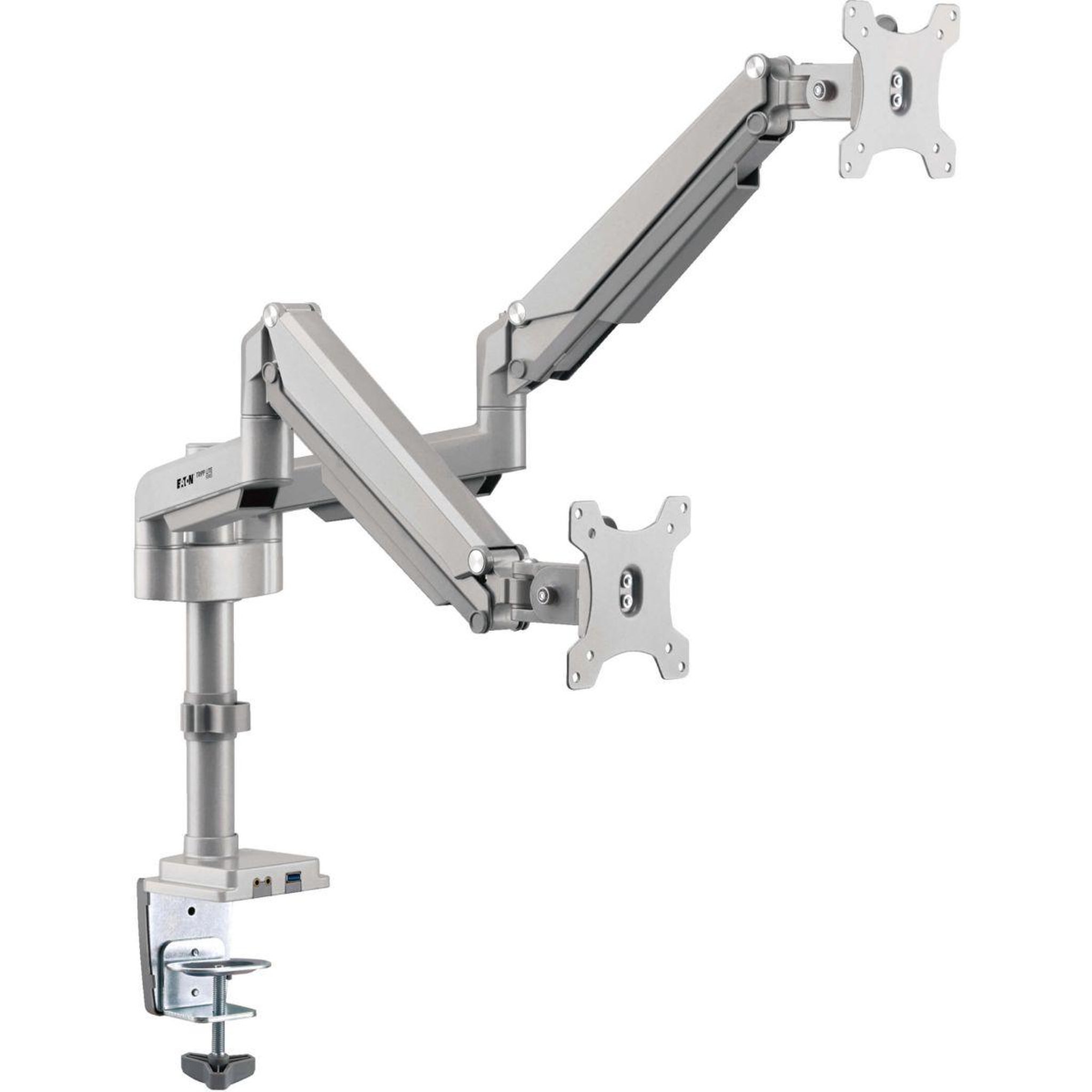 Voir la diapositive 2 : Eaton Support ordinateur portable 2 écrans bras flexible en aluminium 1 po