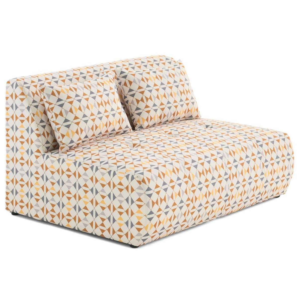 LISA DESIGN Onyx - canapé droit 2 places motif graphique en tissu