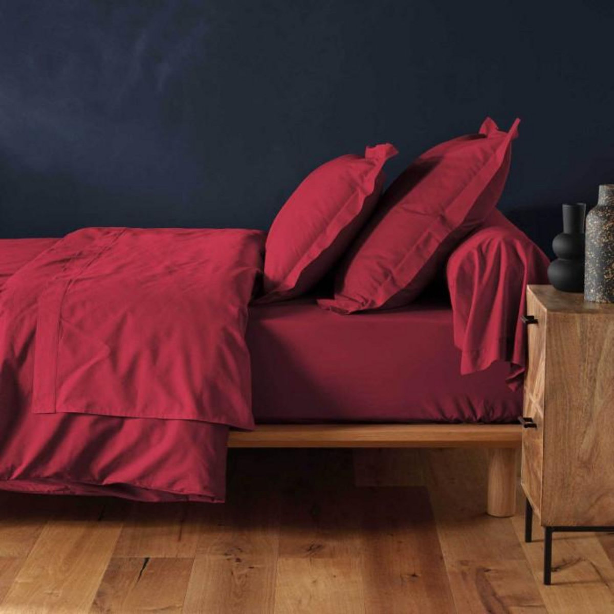 Paris Prix Drap Housse  Lina  90x190cm Marsala