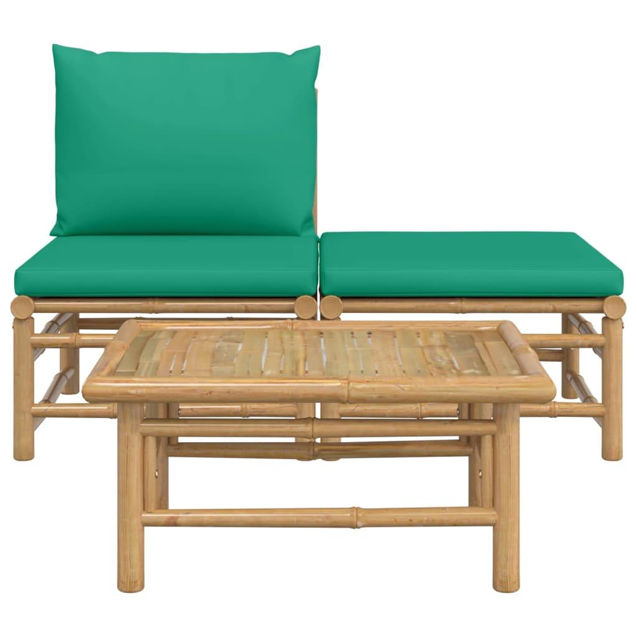 Voir la diapositive 3 : VIDAXL Salon de jardin 3 pcs avec coussins vert bambou