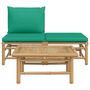 Voir la diapositive 3 : VIDAXL Salon de jardin 3 pcs avec coussins vert bambou