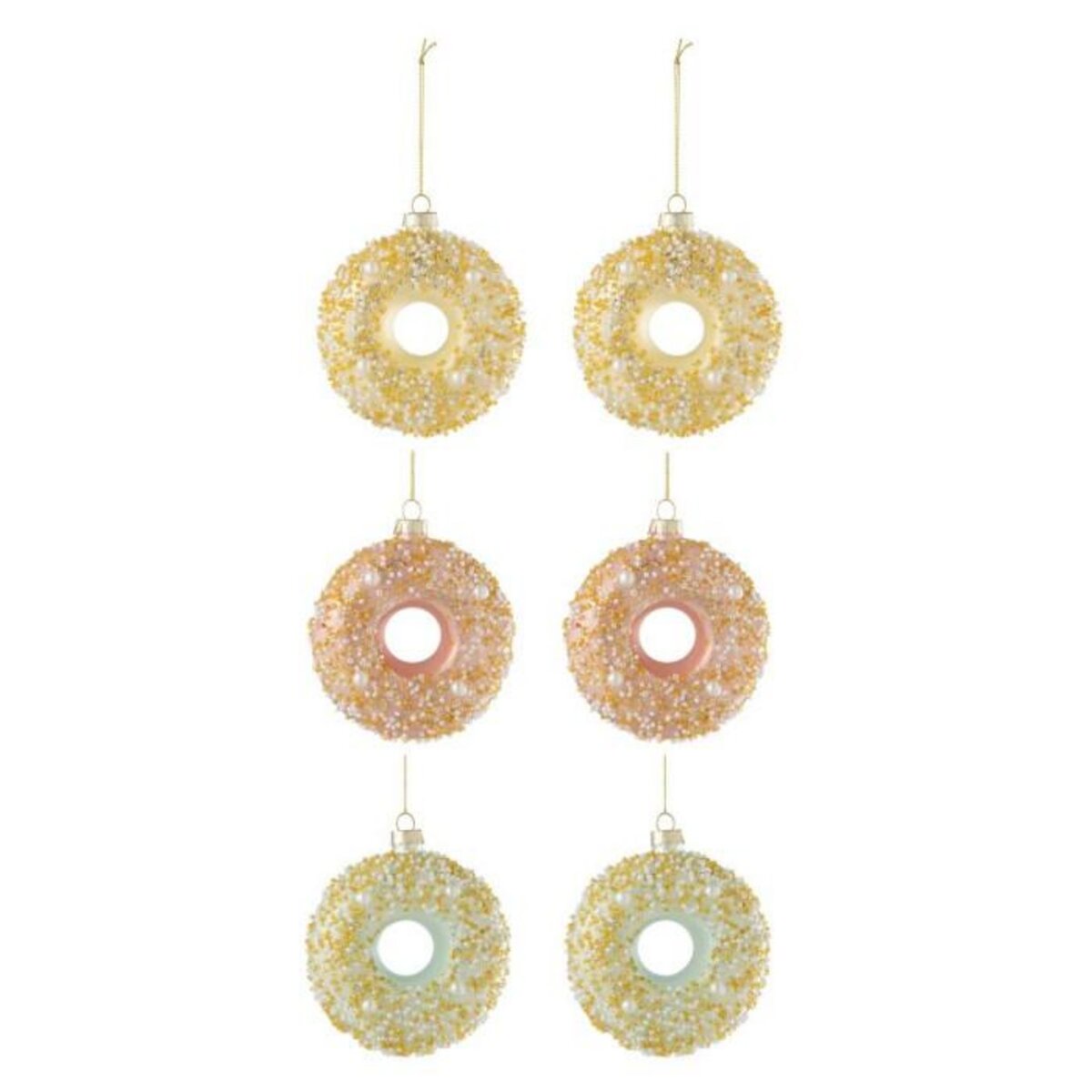 Paris Prix Lot de 6 Sujets de Noël  Donuts  9cm Multicolore