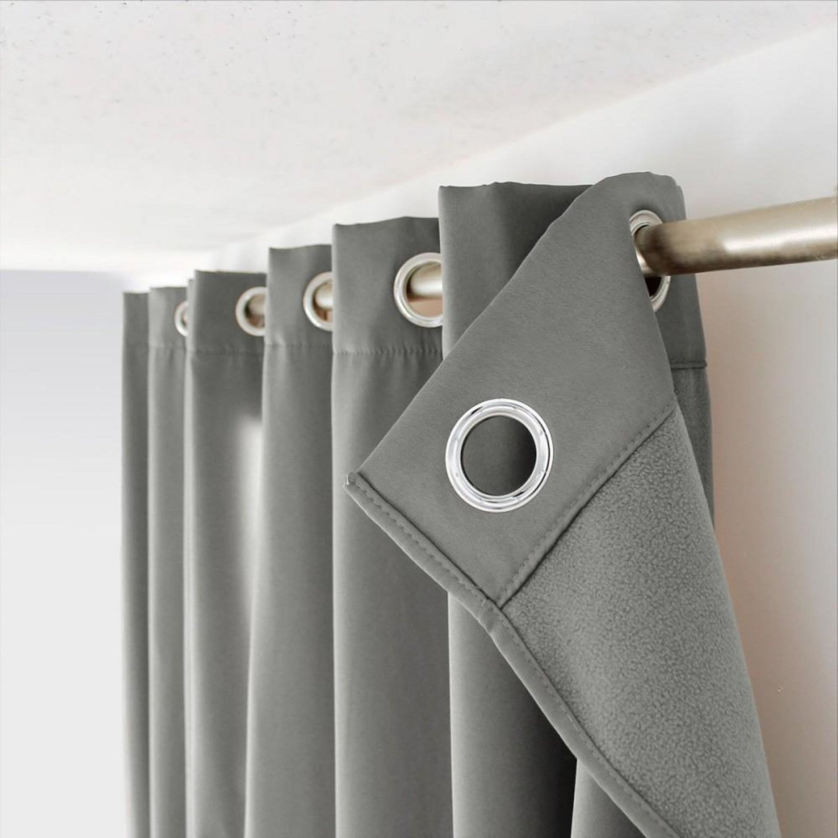 DECOSTARS Rideau thermique et occultant GLACIER 135x240 gris clair