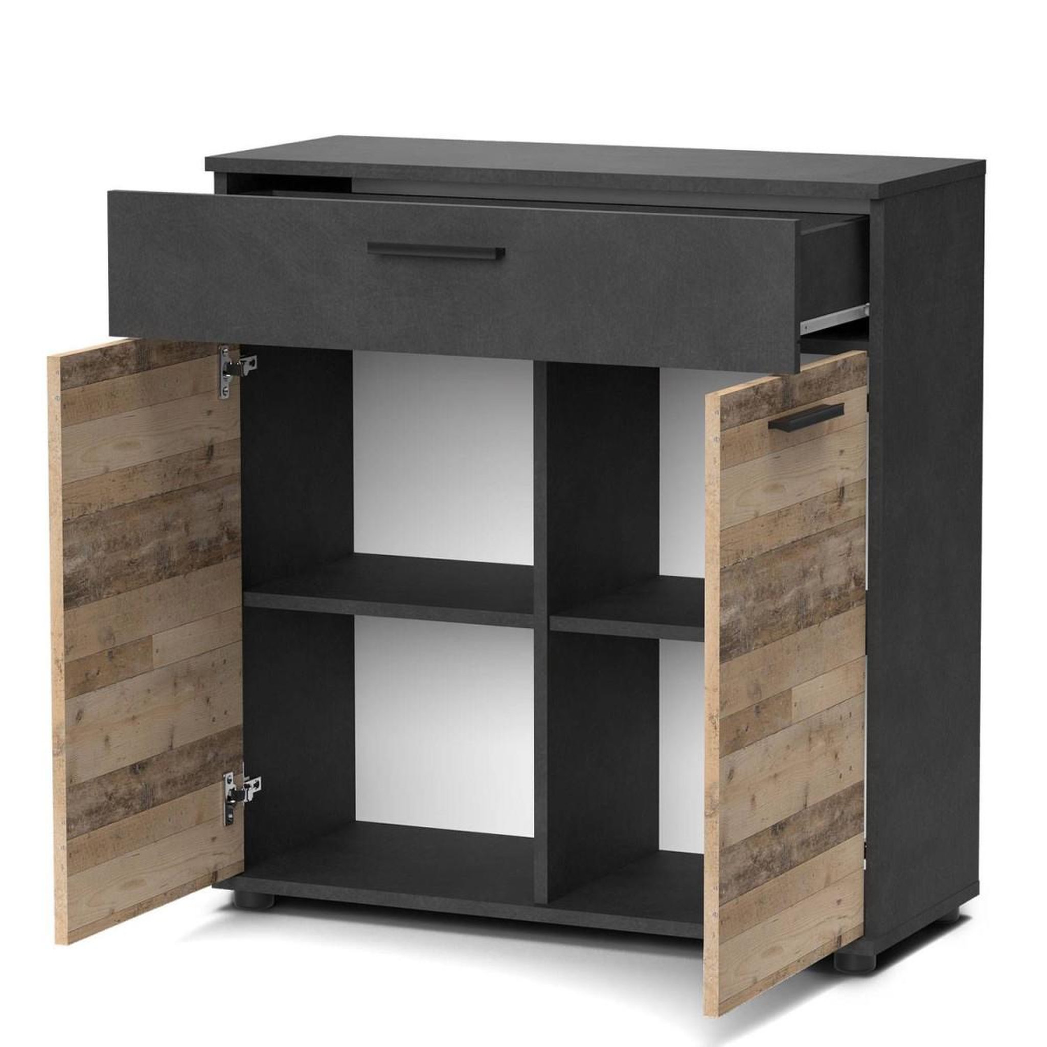 Voir la diapositive 3 : Paris Prix Buffet 2 Portes & 1 Tiroir  Bernard  85cm Naturel