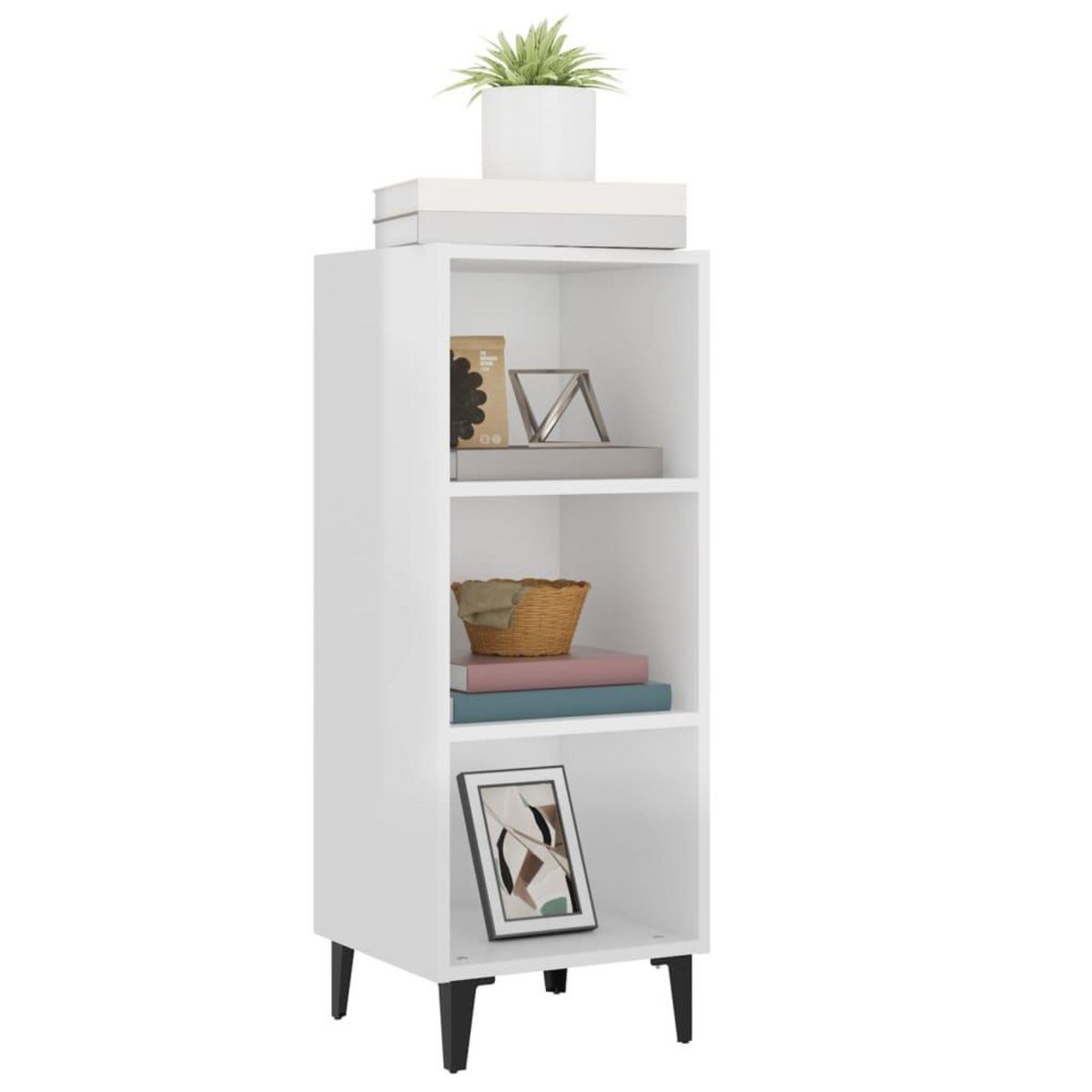 VIDAXL Buffet Blanc brillant 34,5x32,5x90 cm Bois d'ingenierie