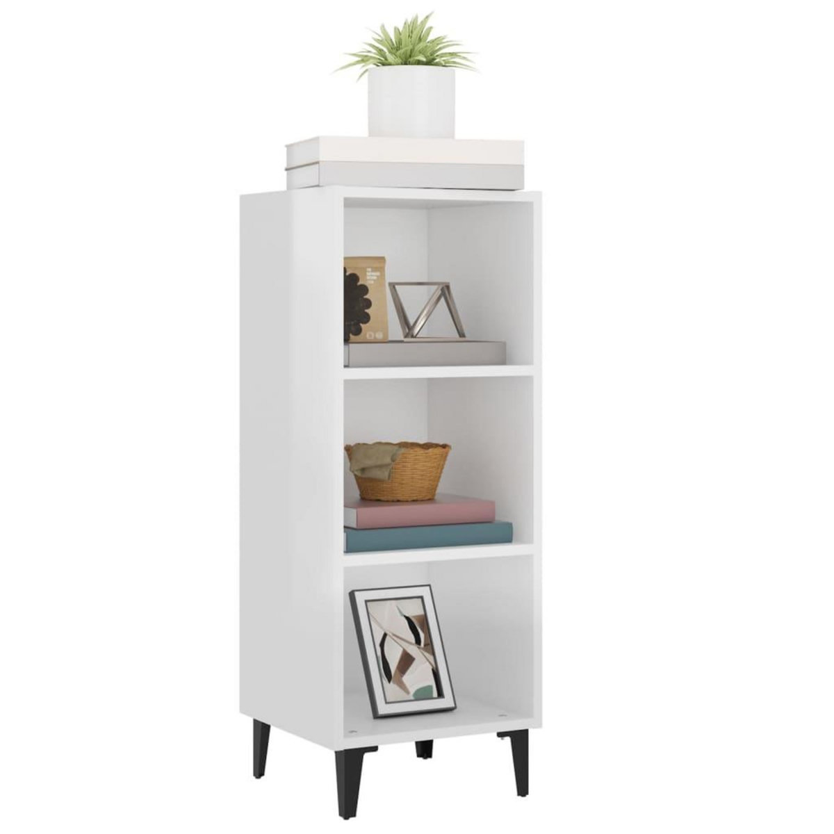 VIDAXL Buffet Blanc brillant 34,5x32,5x90 cm Bois d'ingenierie