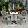 Voir la diapositive 2 : Paris Prix Ensemble Table de Jardin en Terrazzo & 2 Chaises  Bistro  60cm Vert