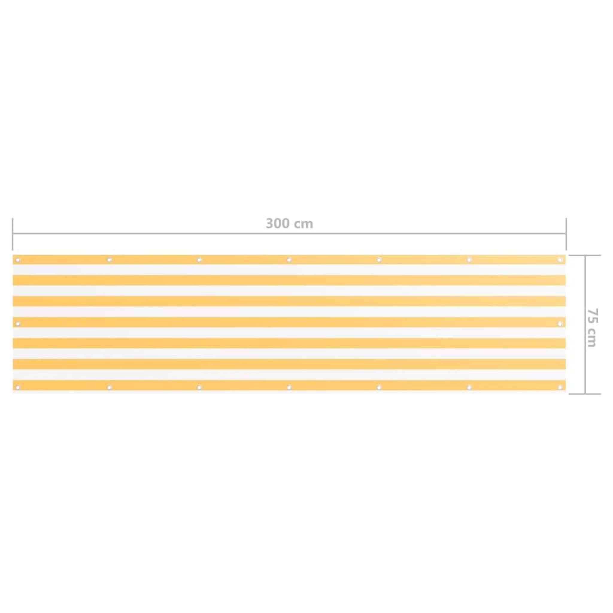 Voir la diapositive 6 : VIDAXL Ecran de balcon Blanc et jaune 75x300 cm Tissu Oxford