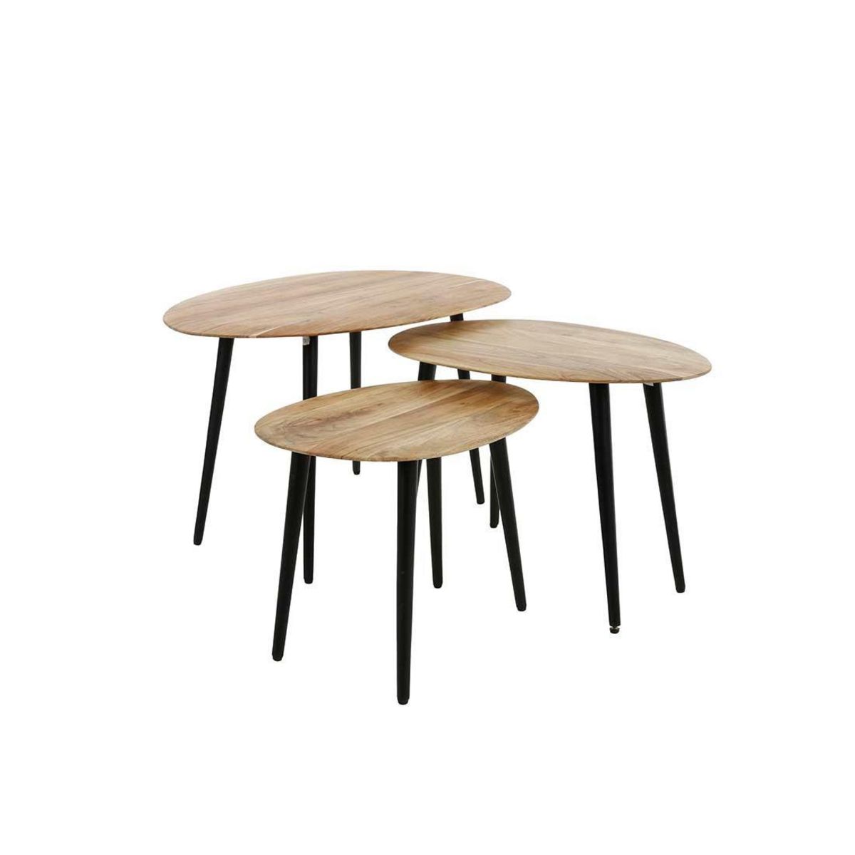 LISA DESIGN Kota - lot de 3 tables basses - bois massif d'acacia