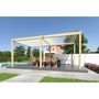 Voir la diapositive 5 : Pergola Bioclimatique autoportée 3x6 m - Aluminium - Effet  bois naturel/blanc -  VS OmBREA®