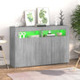 Voir la diapositive 4 : VIDAXL Buffet avec lumieres LED sonoma gris 115,5x30x75 cm