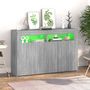 Voir la diapositive 4 : VIDAXL Buffet avec lumieres LED sonoma gris 115,5x30x75 cm