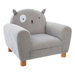 ATMOSPHERA Fauteuil enfant design bois Chat - Gris