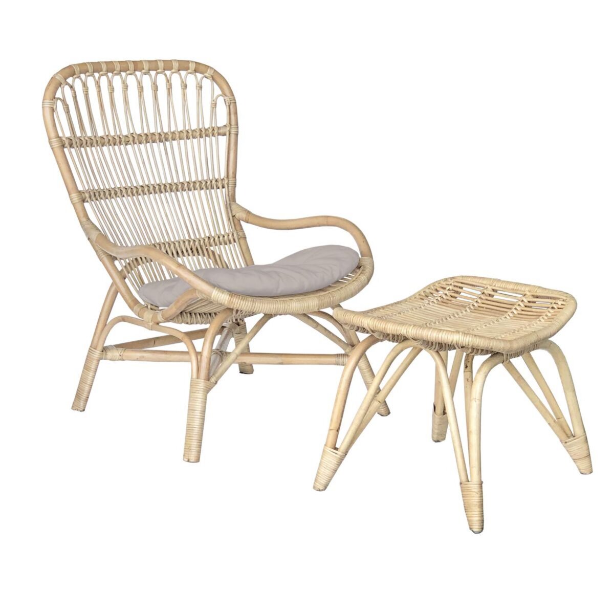 Salon bas de jardin en rotin EMMA