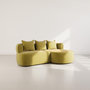 Voir la diapositive 1 : LISA DESIGN Angela - canapé d'angle droit 4 places en velours texturé