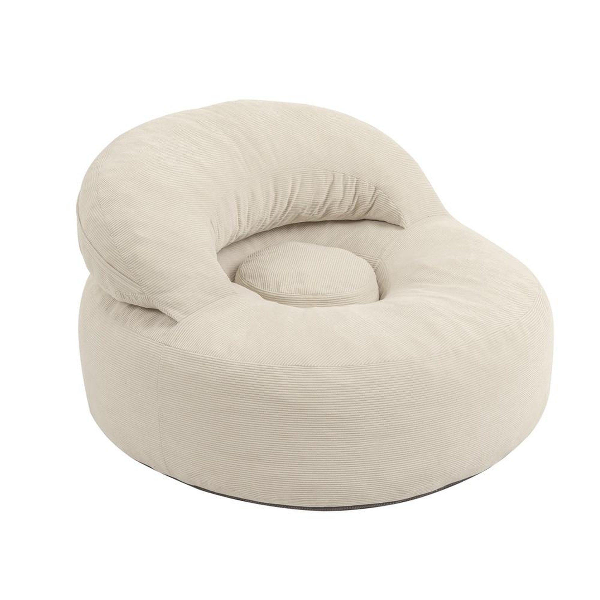 SOBUY Fauteuil lounge avec repose-pieds crème 110x125x65cm fst100-mi