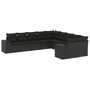 Voir la diapositive 2 : VIDAXL Salon de jardin 10 pcs avec coussins noir resine tressee