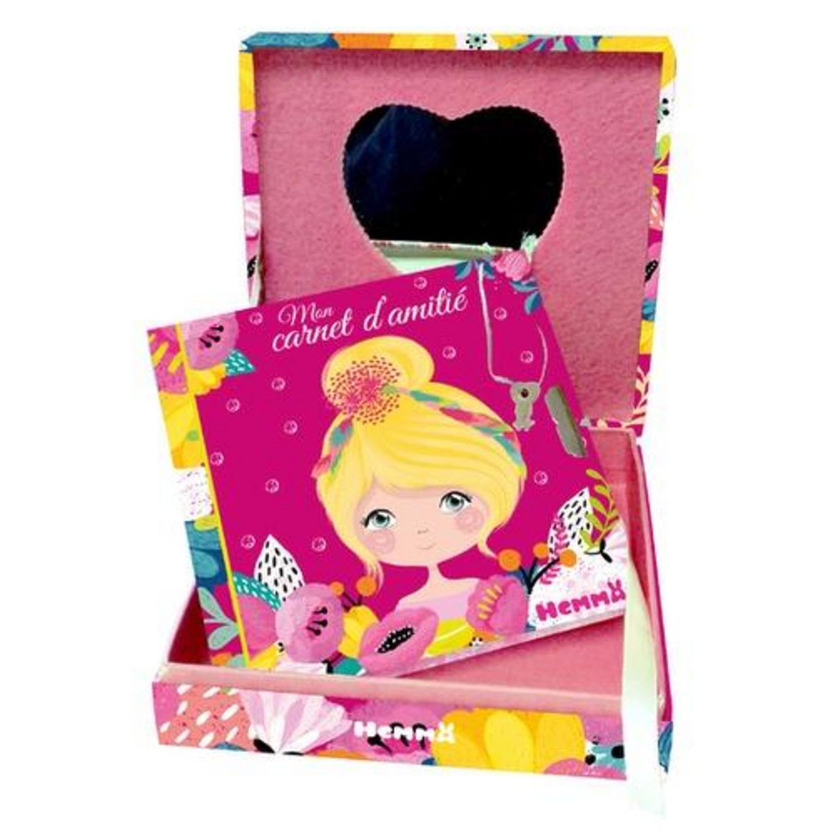 GIRLY, MON COFFRET SECRET. UNE JOLIE BOITE AVEC MIROIR ET UN CARNET D'AMITIE AVEC CADENAS + 2 CLEFS, Hemma