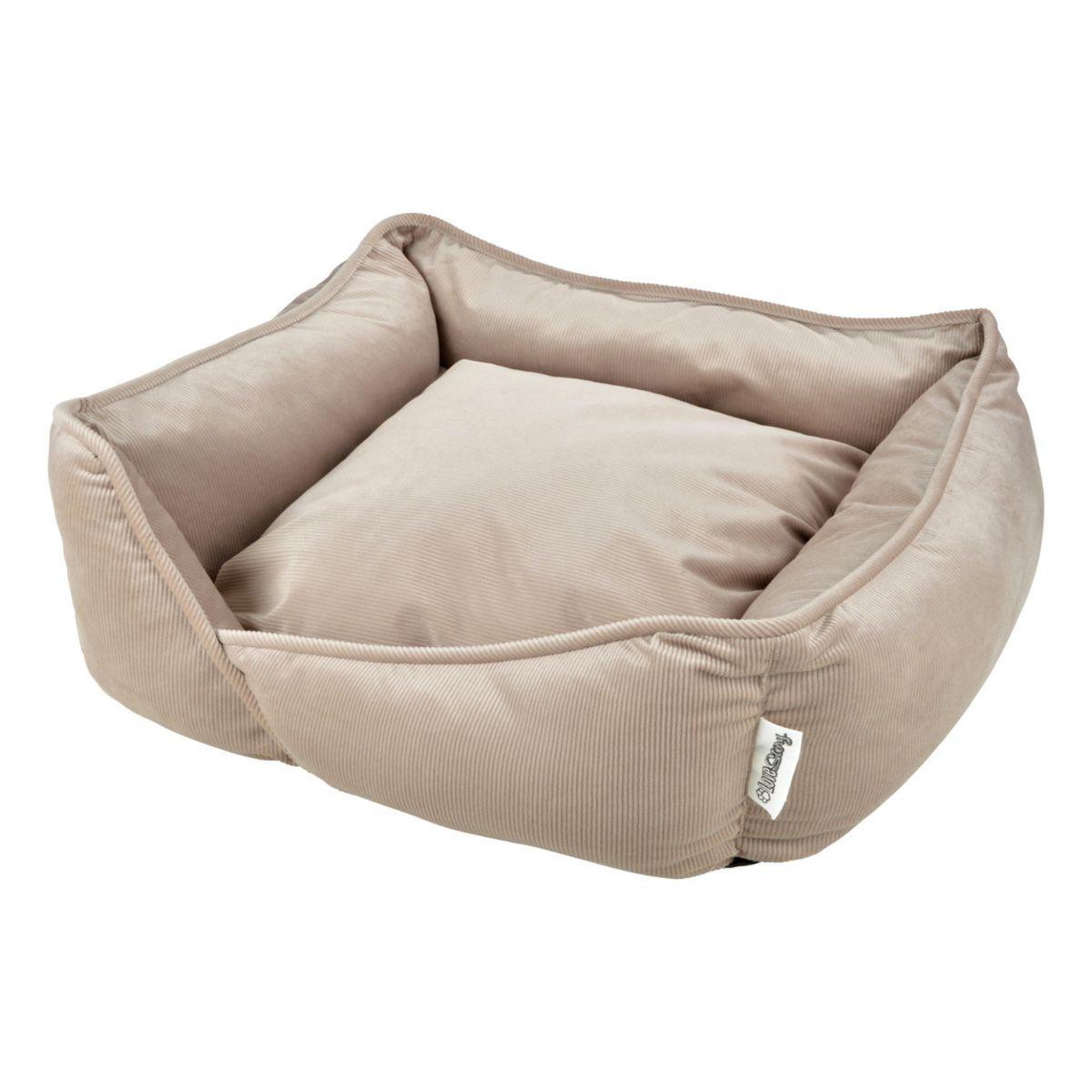 Voir la diapositive 1 : LOVE STORY Panier chien & chat velours  crafty  55cm noisette