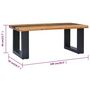 Voir la diapositive 6 : VIDAXL Table basse 100x50x40 cm Bois de teck massif et polyresine