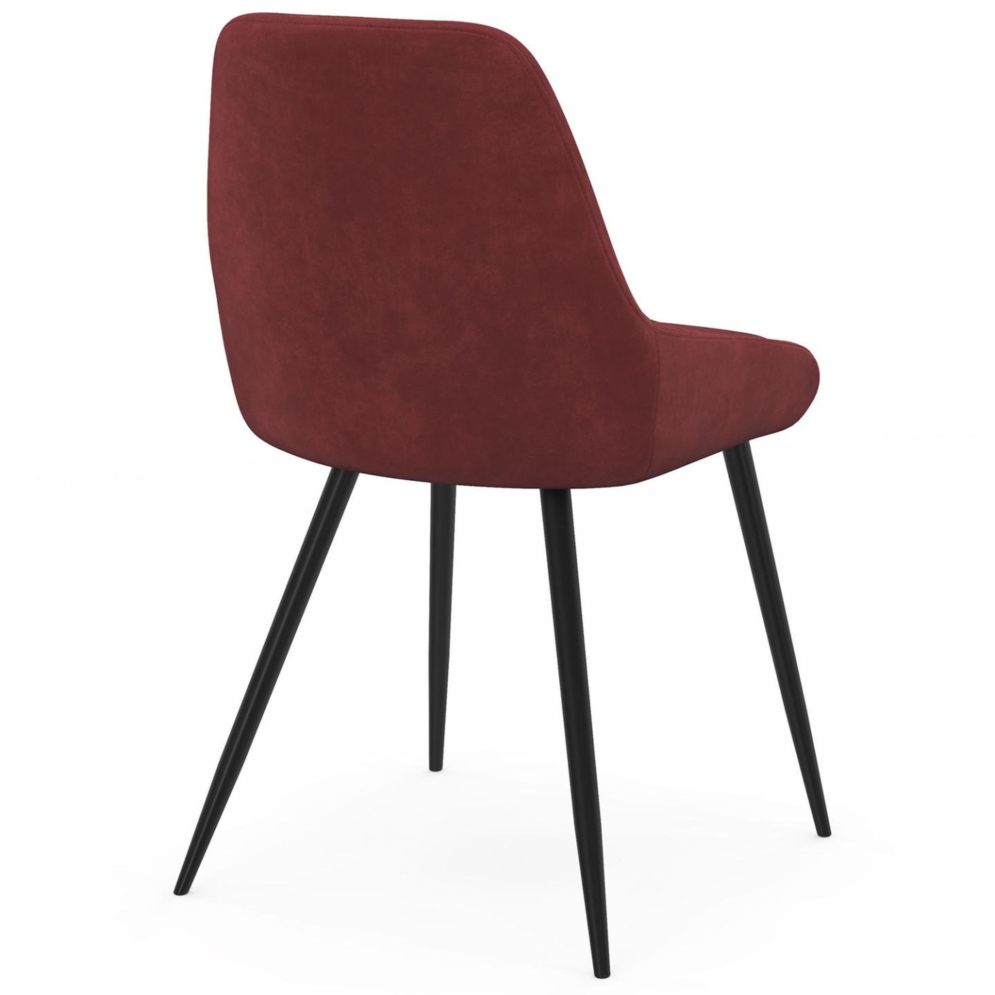 Voir la diapositive 4 : ID MARKET Lot de 6 chaises THALYA en velours bordeaux avec accoudoirs