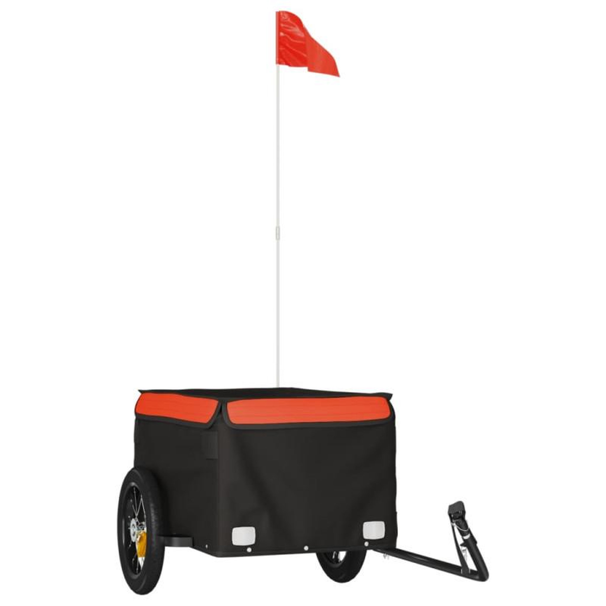 Voir la diapositive 2 : VIDAXL Remorque de vélo noir et orange 30 kg fer
