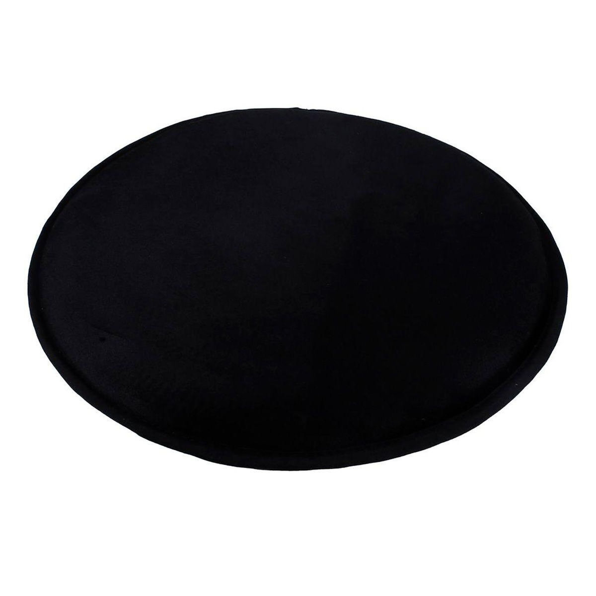 Paris Prix Lot de 6 Galettes de Chaise  Velours  34cm Noir