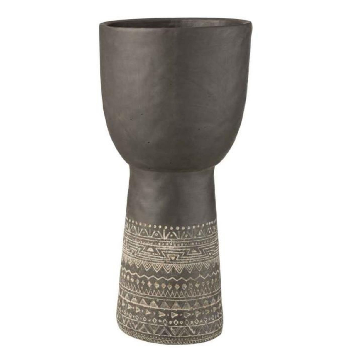 Paris Prix Cache-Pot Déco en Ciment  Ethnic  50cm Gris