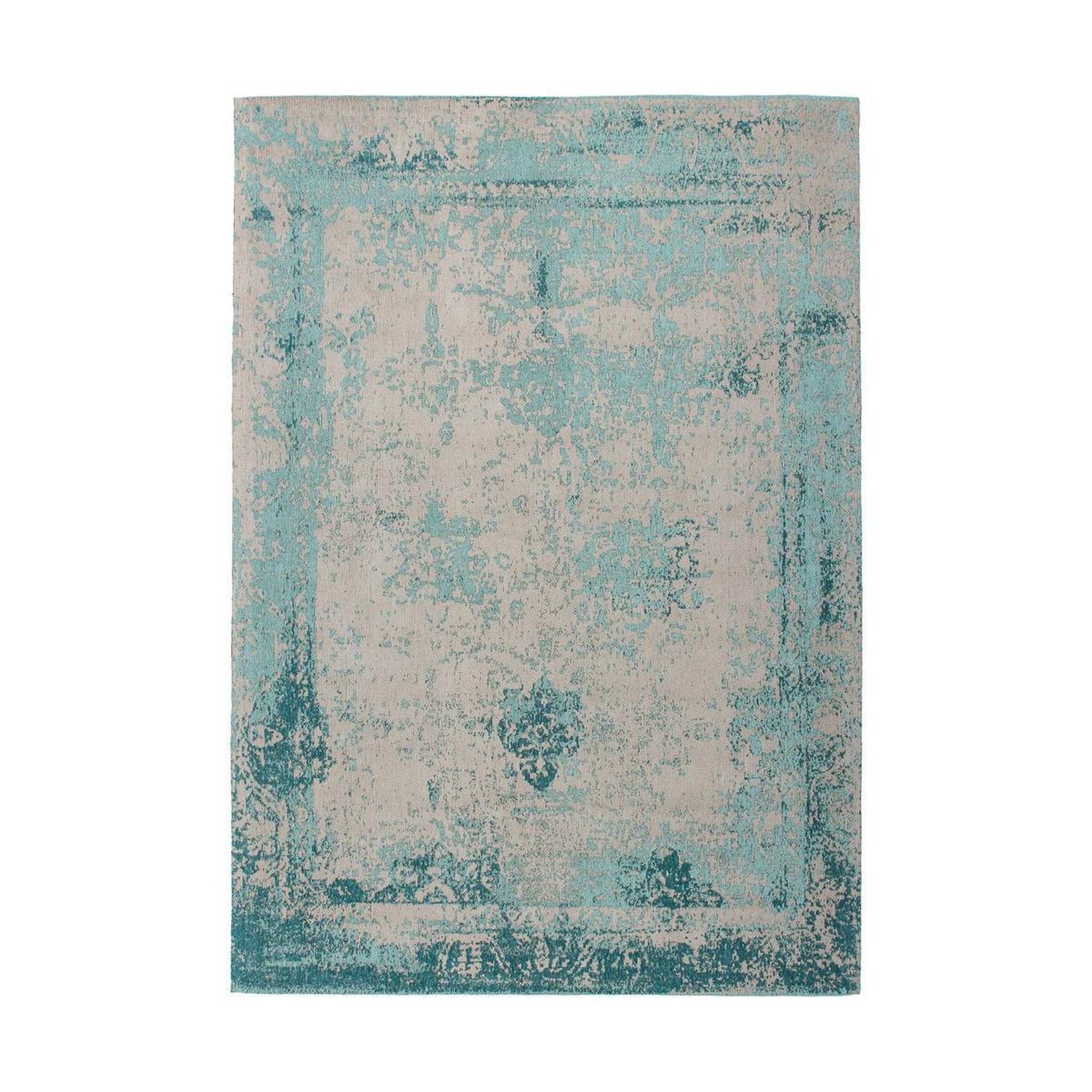 Paris Prix Tapis vintage tissé  nostalgia  turquoise. Coloris disponibles : Bleu