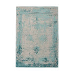 Paris Prix Tapis Vintage Tissé  Nostalgia  Turquoise. Coloris disponibles : Bleu