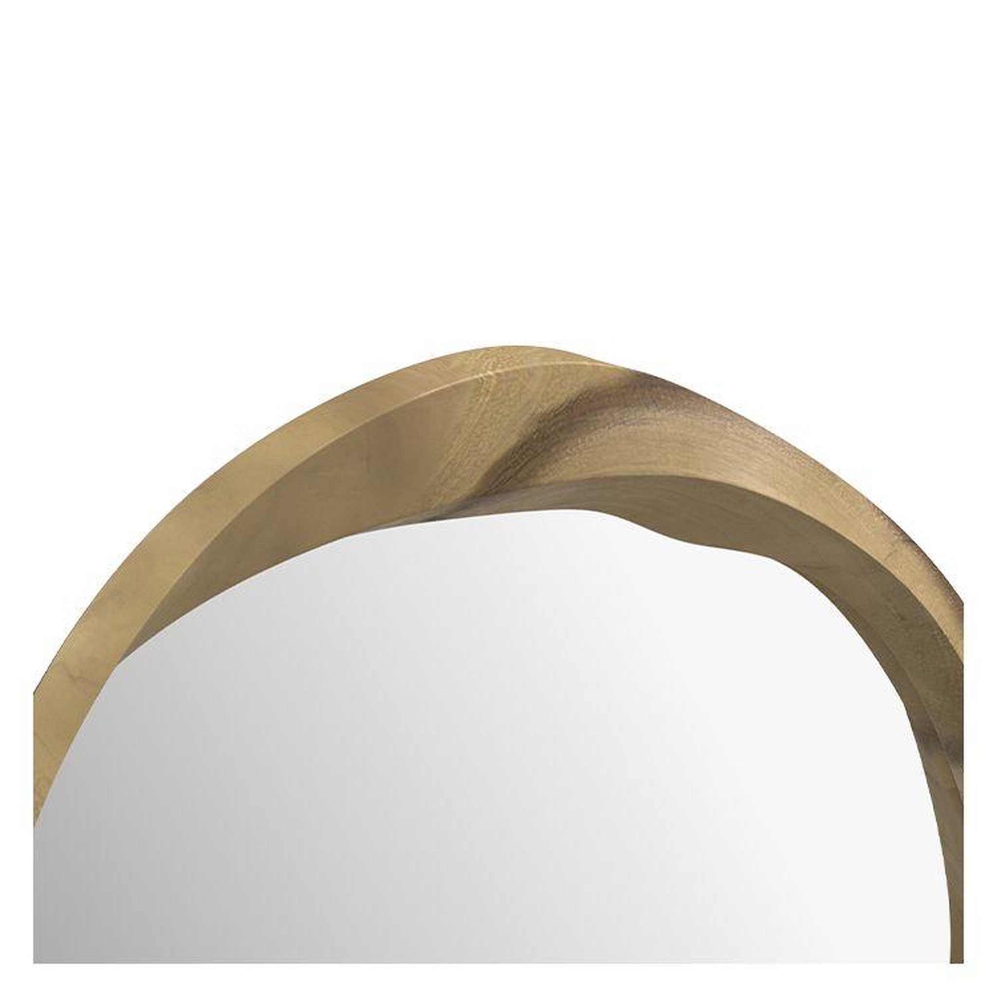 Voir la diapositive 5 : MAISON PAVANE Miroir rond en bois clair de suar ondulé d53 cm-yong