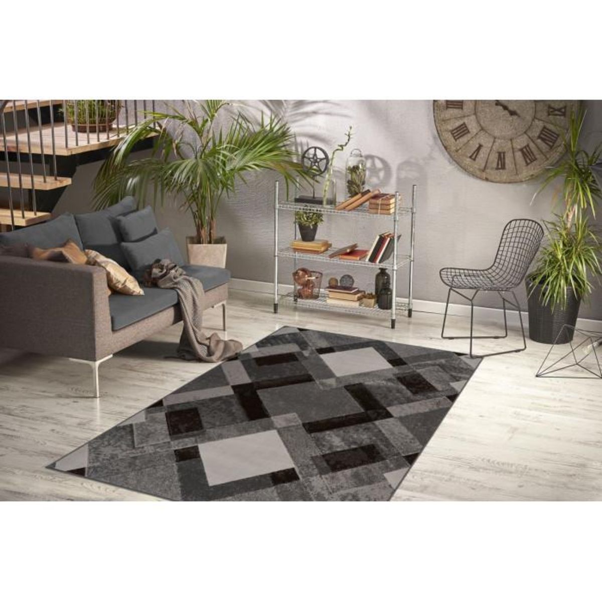 Paris Prix Tapis Rétro à Poils Courts  Esperanto I  Taupe