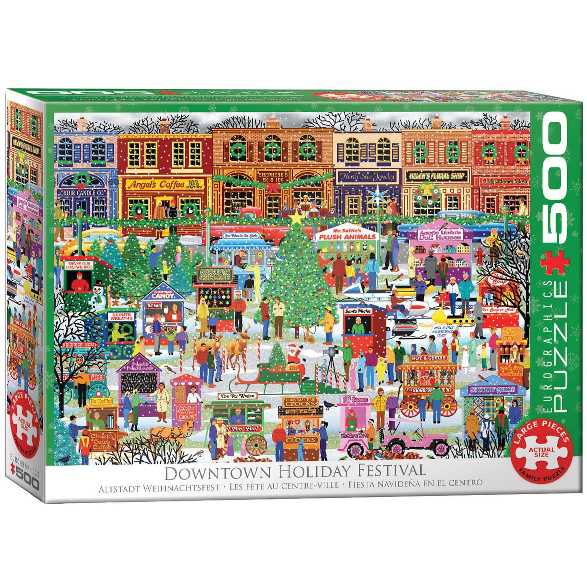 Voir la diapositive 2 : Eurographics Puzzle 500 pièces Larges : Les fêtes au centre-ville