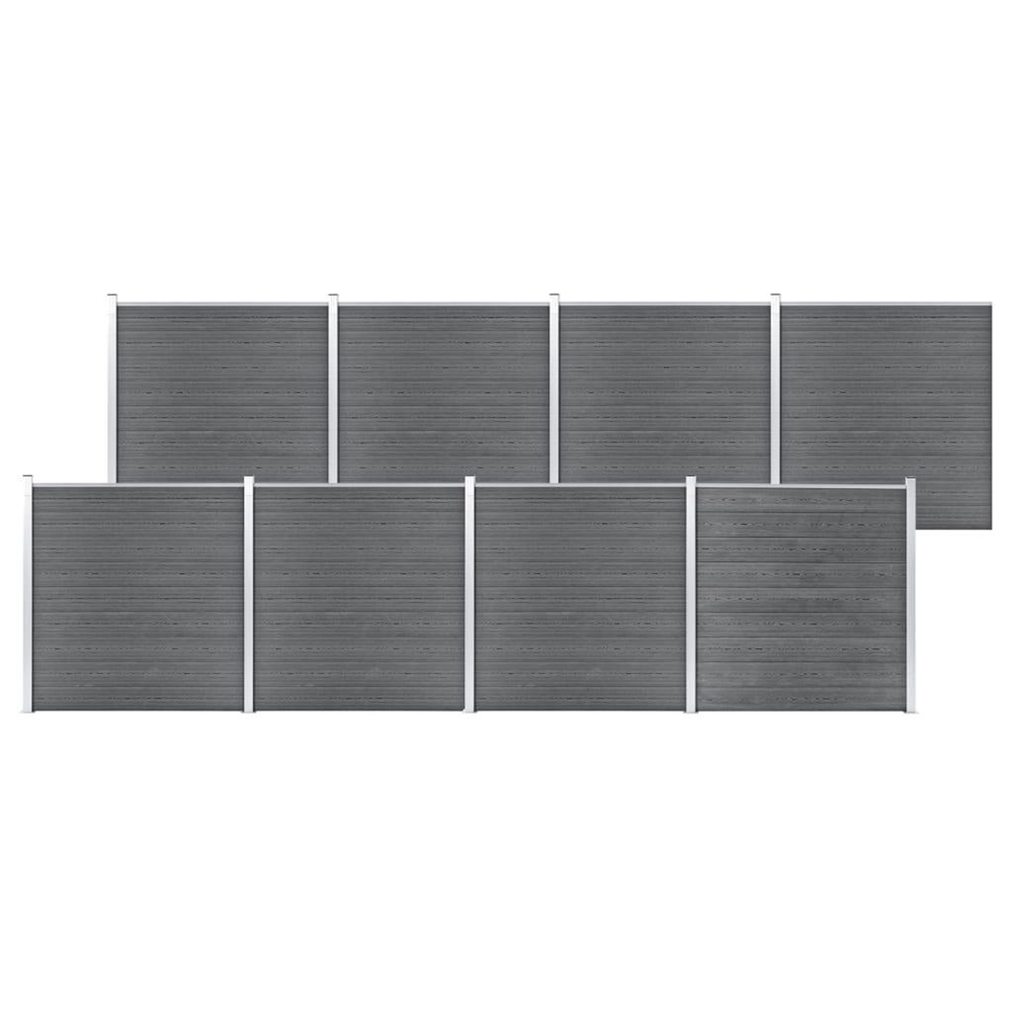Voir la diapositive 1 : VIDAXL Cloture de jardin WPC 1391x186 cm Gris