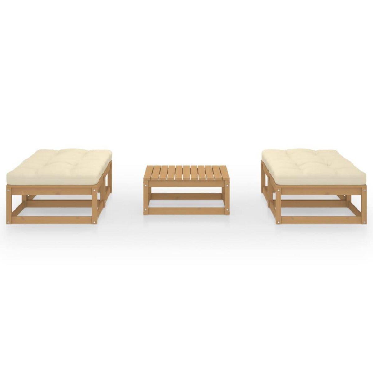 VIDAXL Salon de jardin 5 pcs avec coussins Bois de pin massif