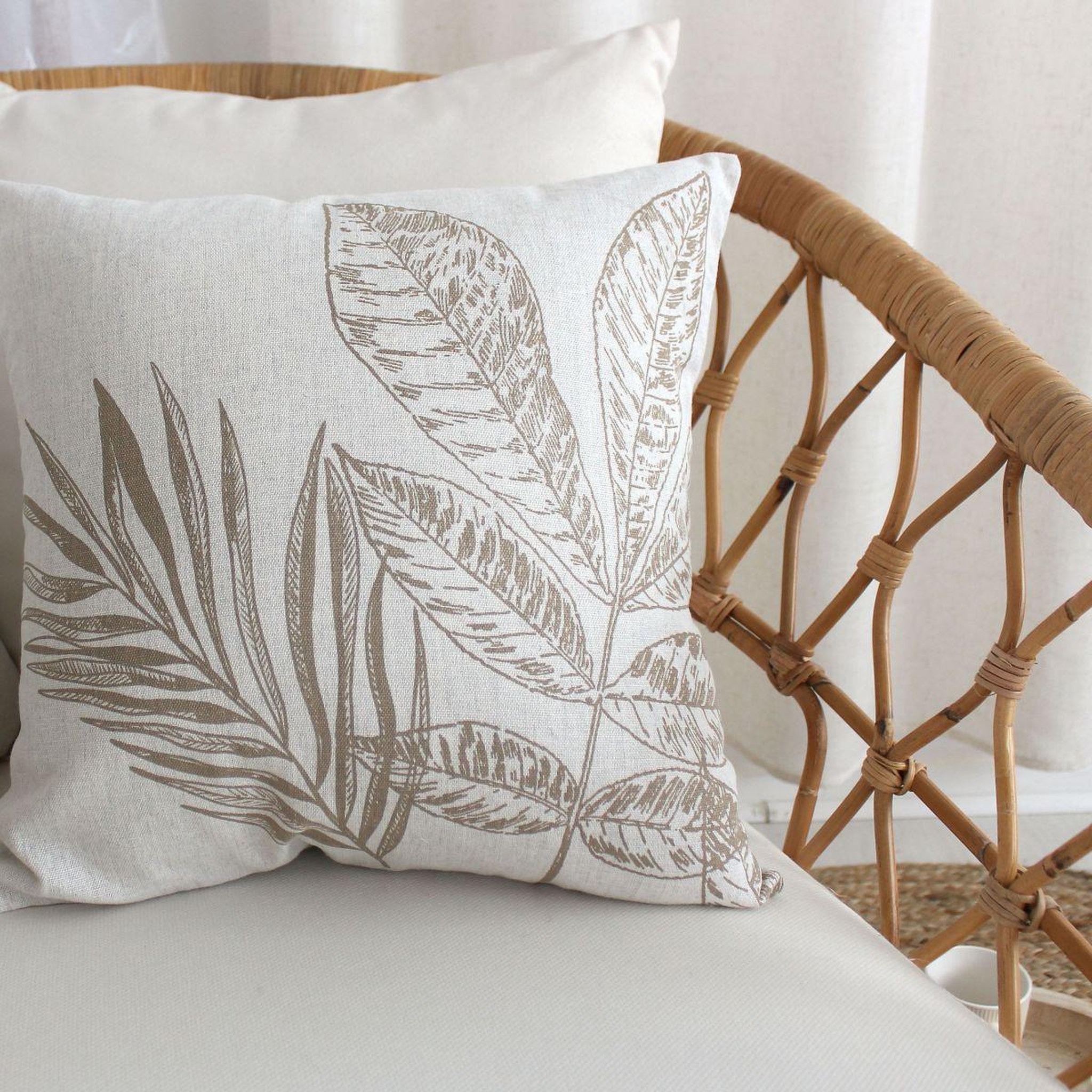 Voir la diapositive 2 : ENJOY HOME Coussin déco à motifs  natura  40x40cm écru & naturel