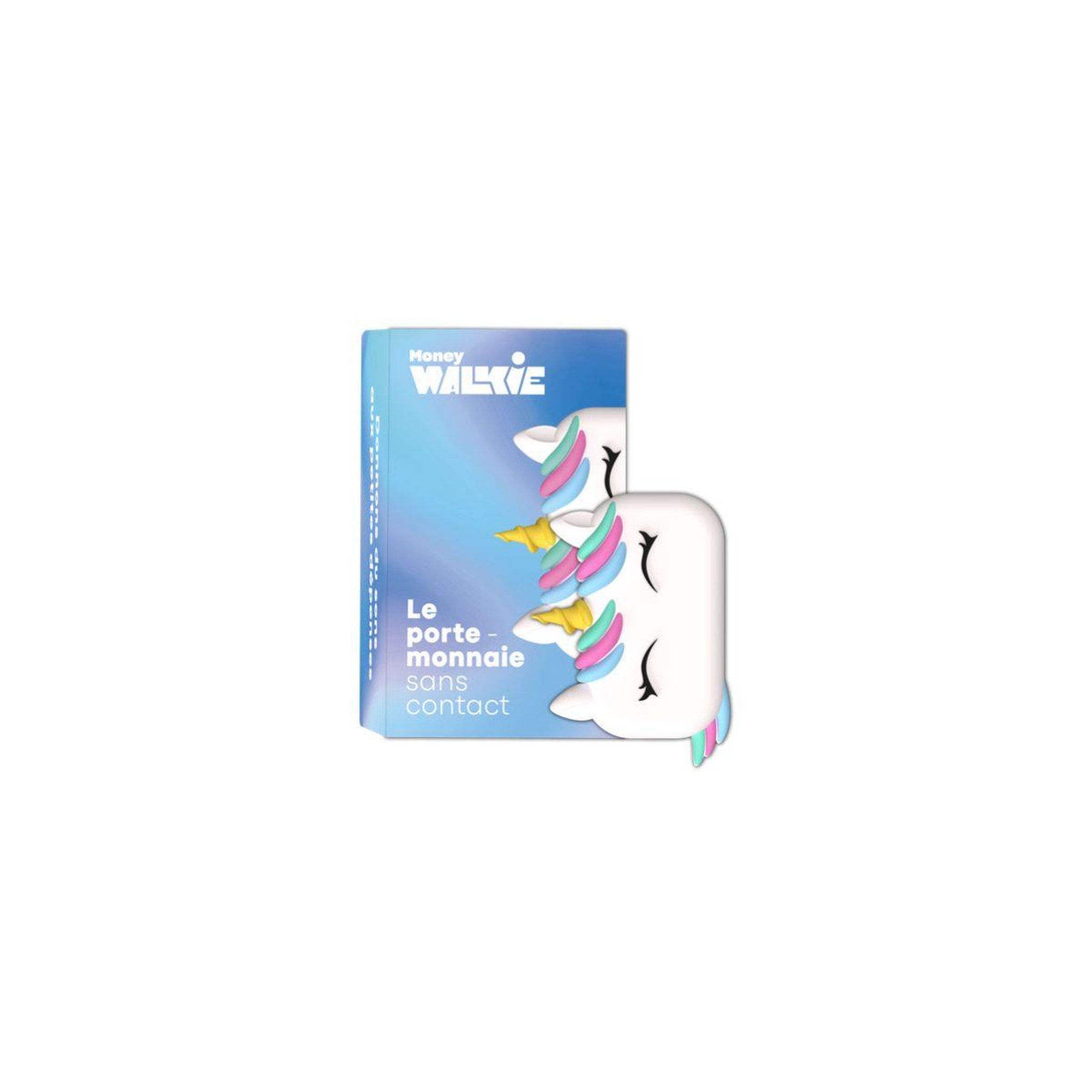 Voir la diapositive 2 : MONEY WALKIE Porte-monnaie sans contact avec coque Licorne