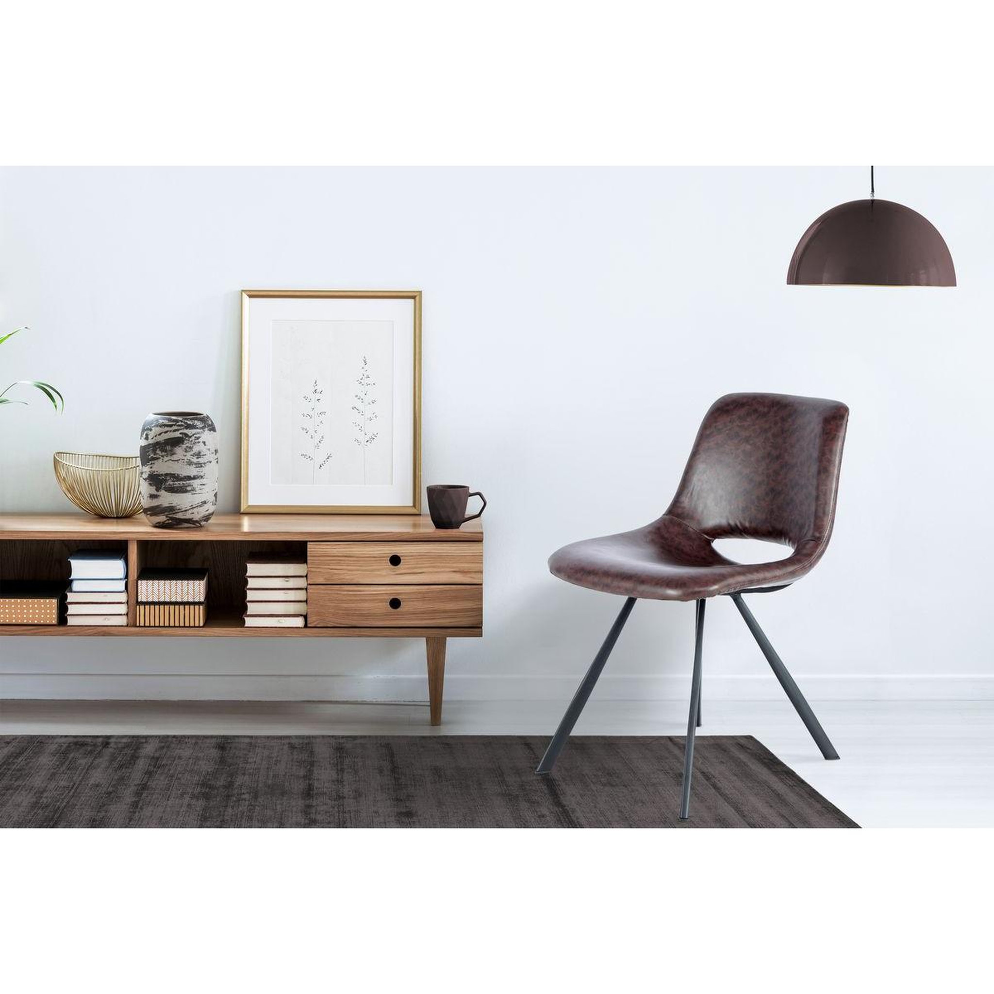 Voir la diapositive 3 : Paris Prix Lot de 2 chaises vintage  joséphine  77cm marron foncé