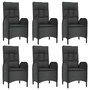 Voir la diapositive 4 : VIDAXL Ensemble a manger de jardin coussins 7pcs Noir Resine tressee